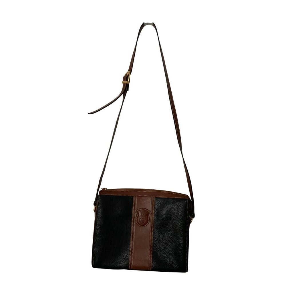 Courser Vintage Black Pebbled Leather Crossbody Bag